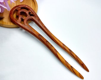 Wooden Hair Fork, Wood Hair Fork, Handmade Natural Wood Hair Stick, 2 Prong Hair Fork, French Hair Pin, U Shape Hair Stick, Wood Hairpin