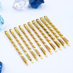 Gold Bobby Pins, Gold Hair Pins, Unique Hair Clip, Set of 10 Bobby Pins, Dainty Hairpins, Pins for Wedding Veil