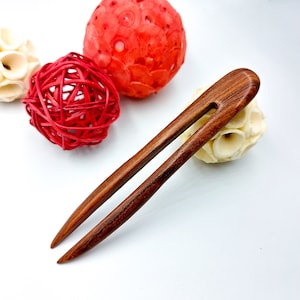 Wooden Hair Fork, Wood Hair Fork, Handmade Natural Wood Hair Stick, 2 Prong Hair Fork, French Hair Pin, U Shape Hair Stick, Wood Hairpin