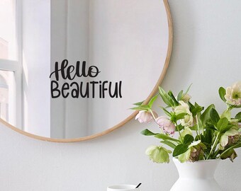 Bonjour ma belle. Sticker miroir en vinyle, Inspiration, Affirmation positive, Citation de motivation, Sticker miroir