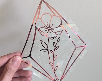 Bloemen in Crystal Suncatcher, Holografische Rainbow Window klampt zich vast
