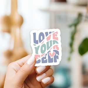 Autocollant d'affirmation positive de l'amour de vous-même. 2 pouces