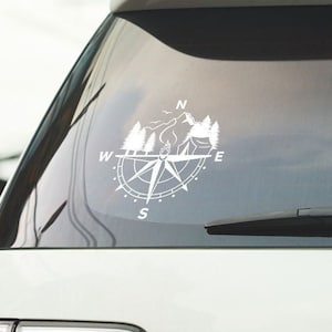 Compass Vinyl Car Decal, Adventure Car decal, Mountain Car decal