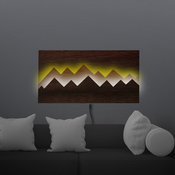 Mountain Wall Art Light Up Etsy
