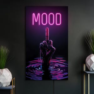 Funny Neon Wall Sign, Mood Neon Sign, Middle Finger Neon, Sarcastic Wall Art, Edgy Room Decor, Pink Neon Wall Sign, LED Mood Sign