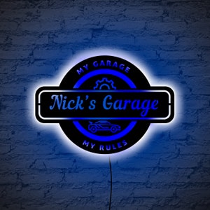 Custom garage neon sign, Garage led sign, Garage neon light, Custom garage bar sign, Garage sign for men led, Personalized garage sign