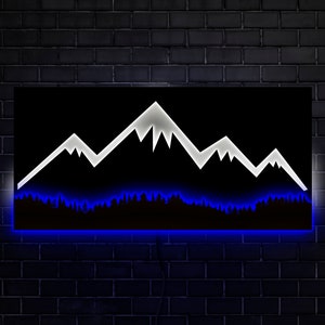 Mountain wall art light, Mountain wall lamp, Mountaints wall art with led light, Mountain led wall art, Mountain wall lights, Mountain decor