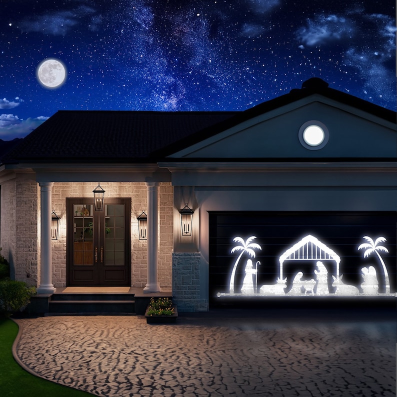 Outdoor Nativity Scene Projector, Nativity Scene Large, Christmas Led