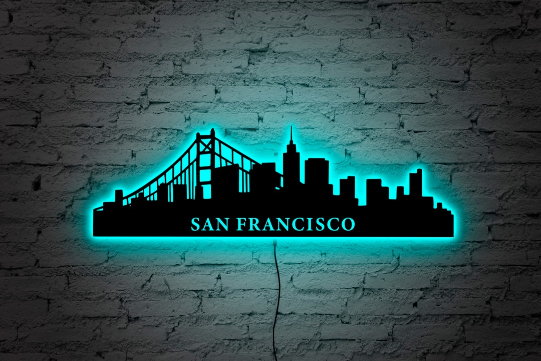 San Francisco Neon Signsan Francisco Skyline Led Signcity Etsy