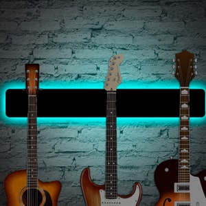 Lighted guitar hanger, Guitar hanger wall mount, Electric guitar wall hanger, Guitar holder neon sign, Wall guitar hanger, Guitar neon sign