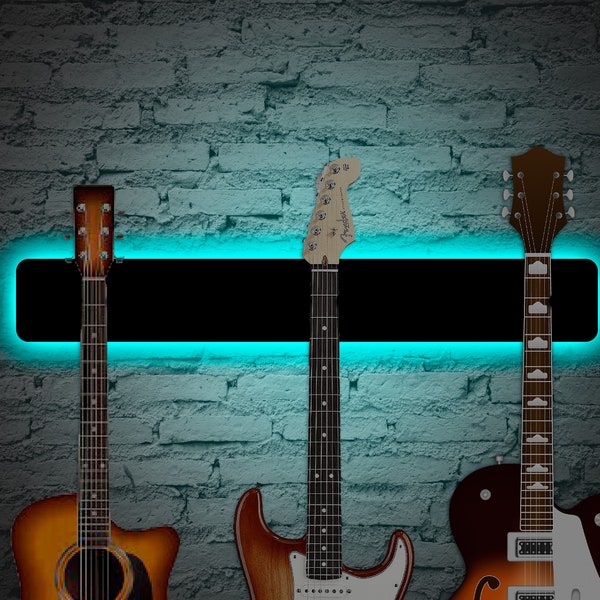 Gancio per chitarra illuminato, supporto a parete per gancio per chitarra, gancio a muro per chitarra elettrica, insegna al neon per supporto per chitarra, gancio per chitarra da parete, insegna al neon per chitarra