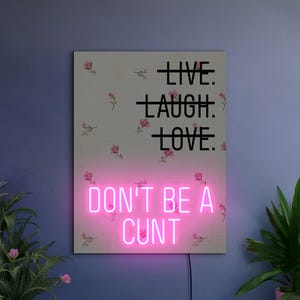 Rude Neon Sign, Funny Wall Sign, Offensive Wall Art, Sarcastic Neon Sign, Pink Neon Wall Sign, Gag Gift Neon Sign, Modern Neon Quote