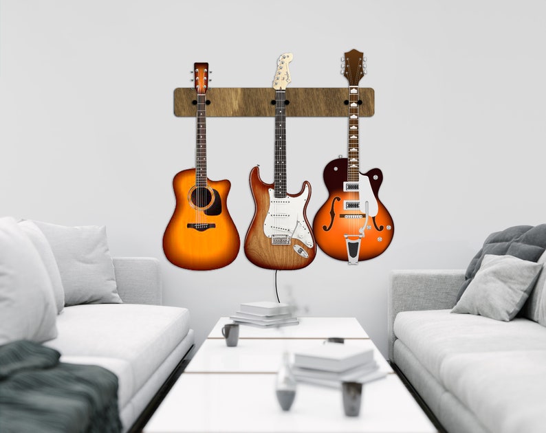 Lighted Guitar Hanger Guitar Hanger Wall Mount Electric Etsy