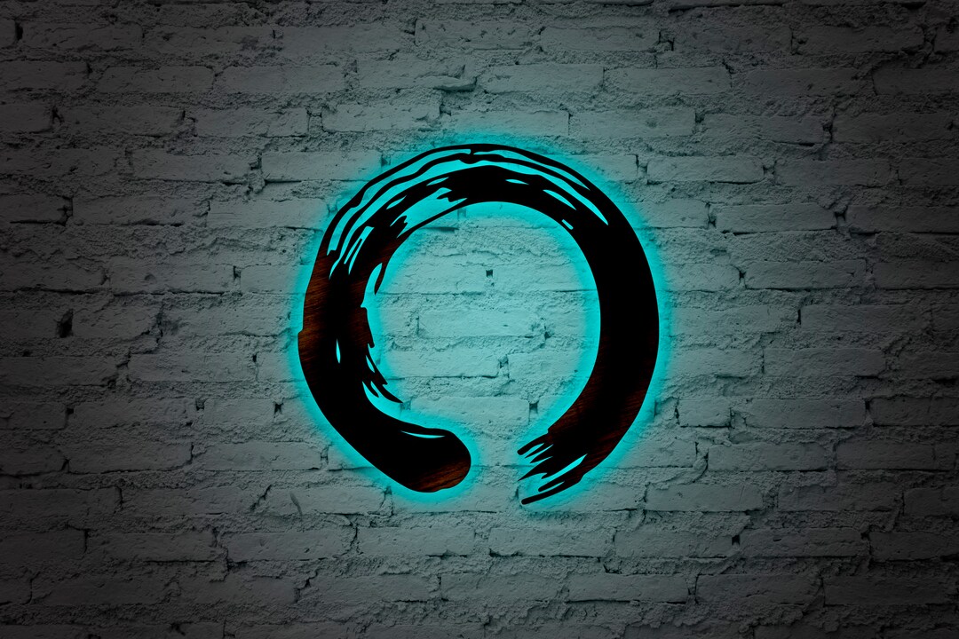 Enso Circle Led Sign, Enzo Circle Wall Art With Led, Zen Circle Light ...