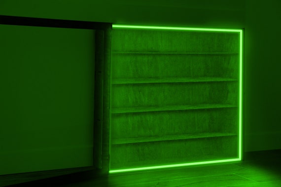 Led lighted wall clearance display shelving