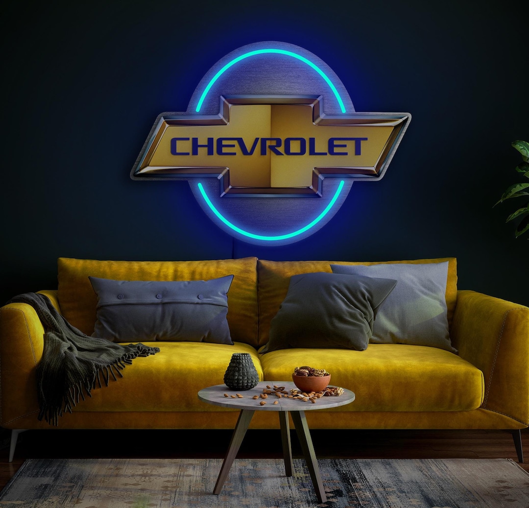 Chevy Led Sign Chevrolet LED Neon Sign, Light up Chevy Logo, Custom Garage Wall Decor ...