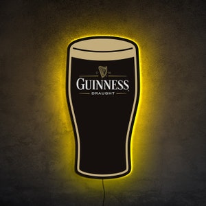 Guinness neon sign, Guinness led sign, Beer light up sign, Guinness logo sign, Pub neon sign,Beer neon sign,Man cave led sign,Bar wall decor