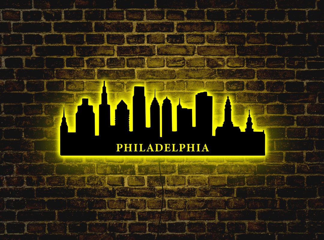 Philadelphia Neon Sign,philadelphia Skyline Led Sign,philadelphia Wall