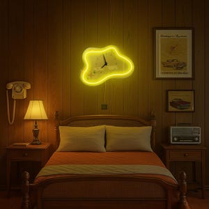 Neon wall clock, Retro wall clock, LED wall clock, Aesthetic wall clock, Glowing wall clock, Abstract wall clock, Wall clock with light