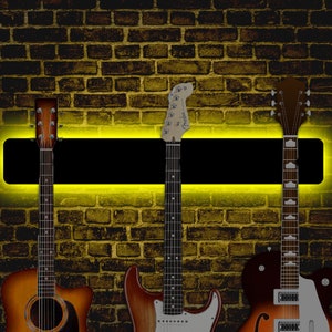 Guitar Hanger with Lights, 3 Guitar Wall Mount, Guitar holder for wall, Guitar hanger wall mount, Guitar hanger shelf, Guitar Rack Wall