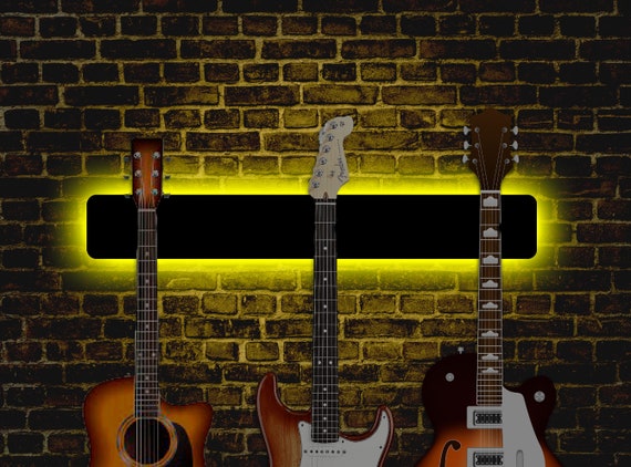 Guitar Hanger With Lights, 3 Guitar Wall Mount, Guitar Holder for