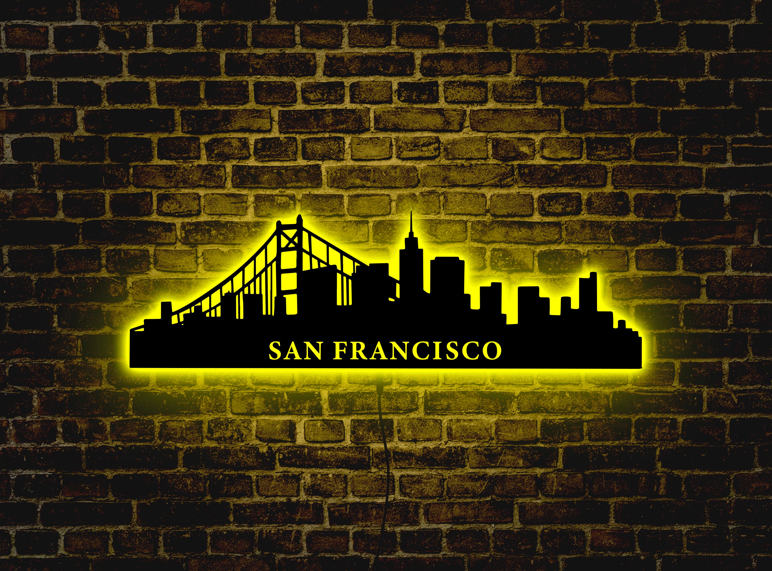 San Francisco Neon Signsan Francisco Skyline Led Signcity Etsy