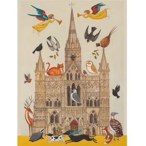 Salisbury Cathedral Advent Calendar | Lithograph | Folk Art | British Made | Traditional | Christmas
