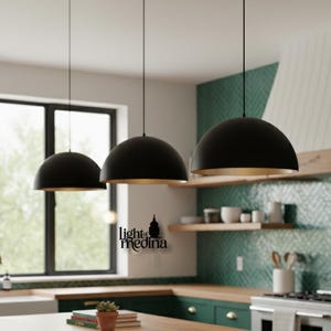 Black 3 pendant ceiling light - Etsy 日本