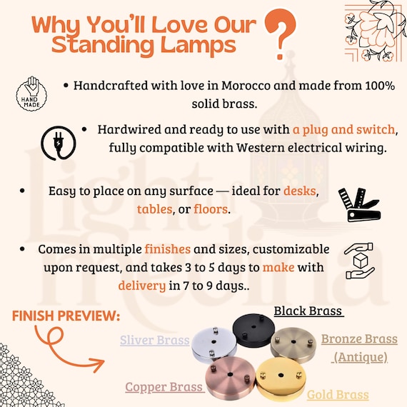 モロッコ製手作り真鍮スタンドライト 楽天市場】モロッコランプ「真鍮ポワール」3タイプ 選べる