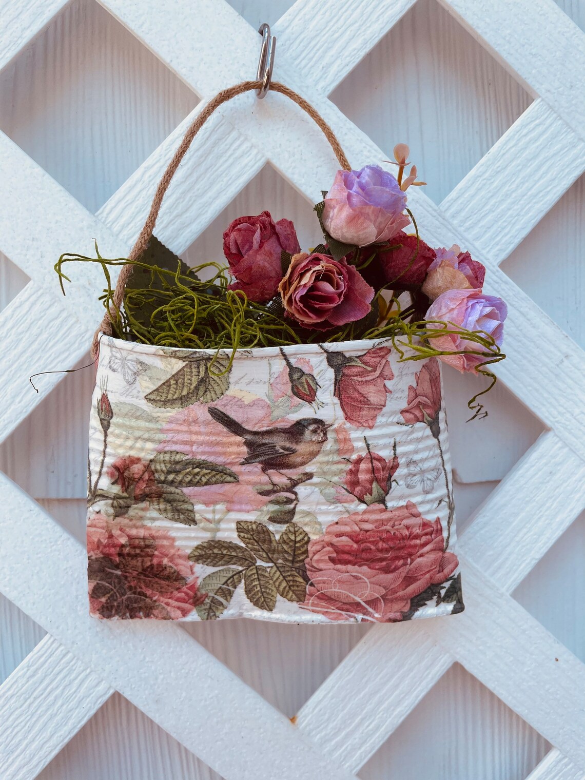 Pocket Posy Rose Tin Tin Can Pocket Tuck Smashed Can Decor Etsy