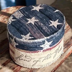 Primitive patriotic box, Land of the Free, Stars and Stripes, primitive americana