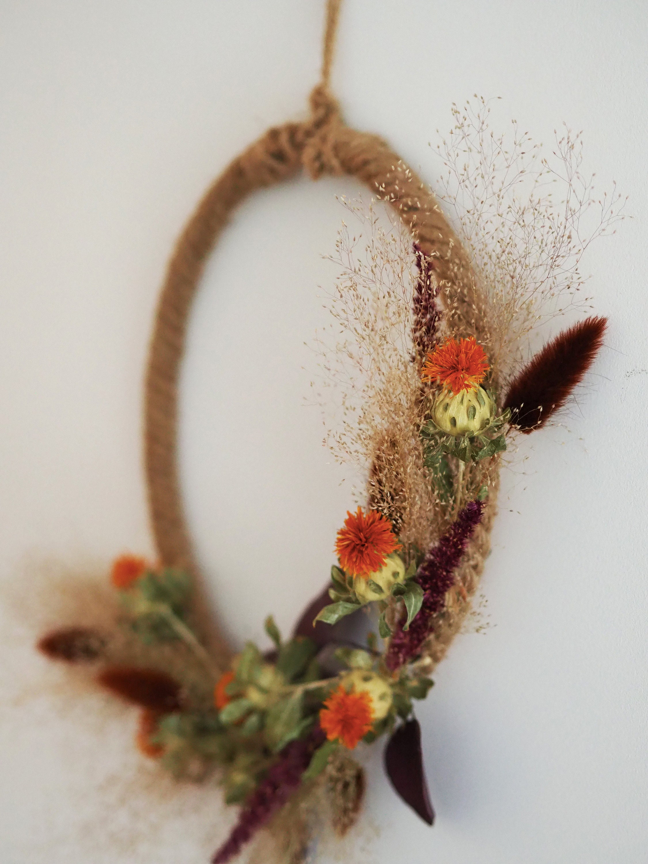 Couronne Corde en Fleurs Séchées