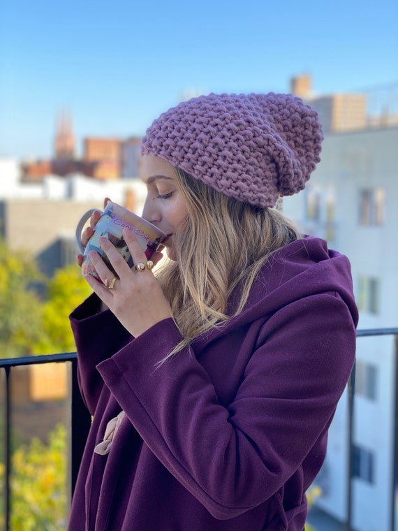 Wool Beanie Mauve Purple - Etsy Australia
