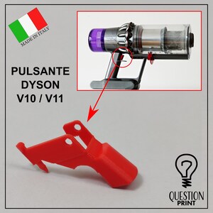 Puede incluir: Gatillo de repuesto rojo impreso en 3D para una aspiradora Dyson V10 o V11. El gatillo está diseñado para adaptarse a la aspiradora original y es una pieza de repuesto para un gatillo roto o desgastado.