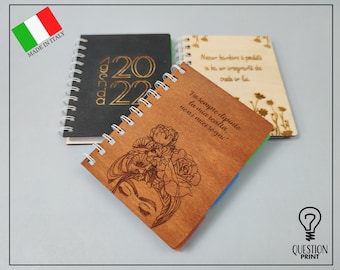 Agenda - notebook - customizable wooden diary