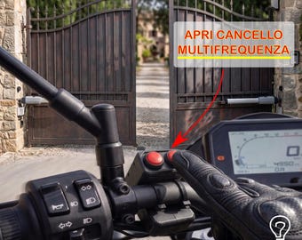 Telecomando Moto da Manubrio Apri Cancello Universale Multifrequenza | Supporto con Tasto 1 o 2 Pulsanti | QuestionPrint