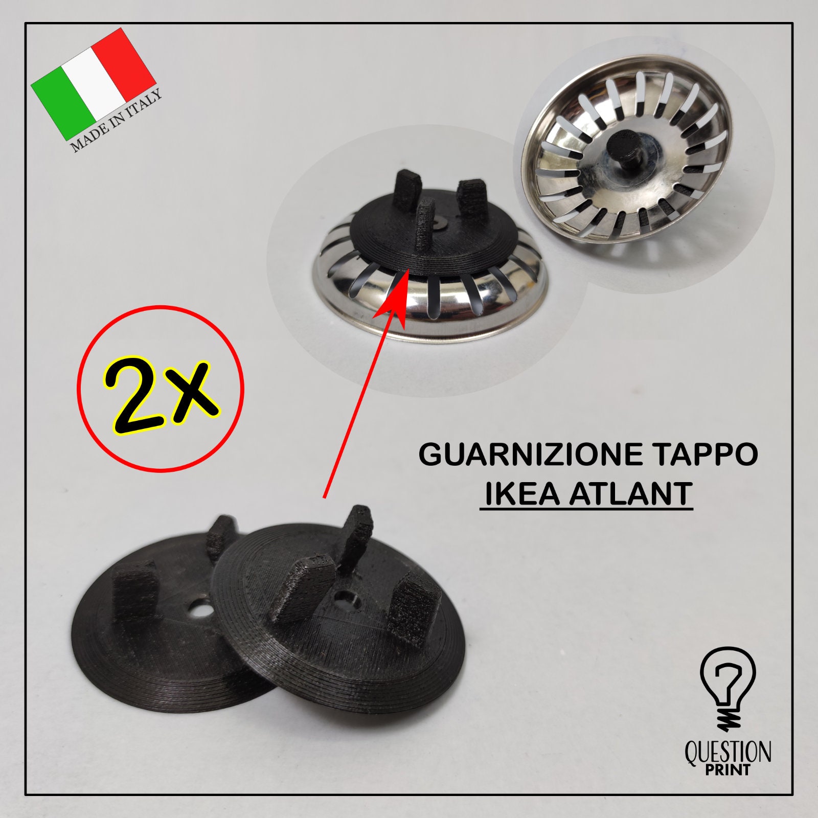 2x guarnizioni tappo lavandino modello ikea atlant guarnizione gomma tappo  - Etsy Italia