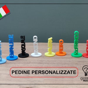 Customizable game pieces made of durable plastic in name and color, gift idea, Christmas gift, party, (customizable game pieces)