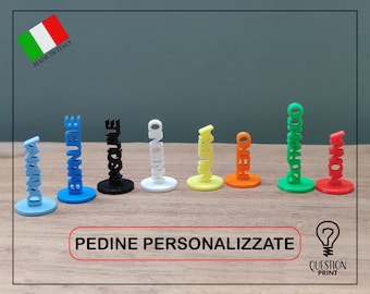 Customizable game pieces made of durable plastic in name and color, gift idea, Christmas gift, party, (customizable game pieces)