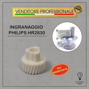 Peut inclure: Engrenage en plastique blanc pour un robot culinaire Philips HR2830. L'engrenage est conçu pour être plus durable que l'original.