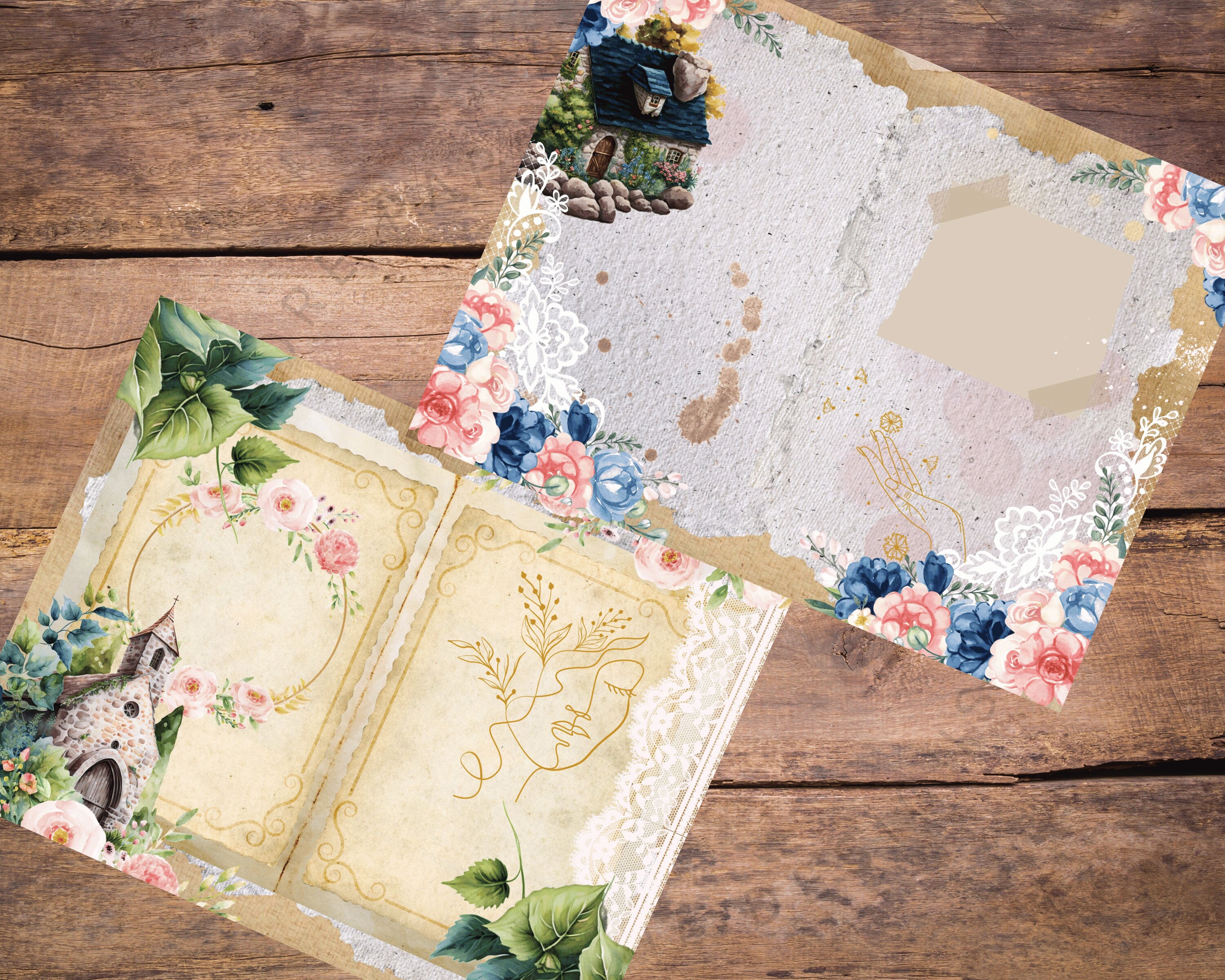 Junk Journal Supplies, Printable Journal Pages, Digital Scrapbook ...