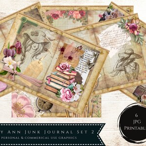 Junk Journal Printable, Printable Papers, Journal Pages, Vintage Junk Journal Pages, Lady Ann Junk Journal, Printable Digital, JPG Graphic