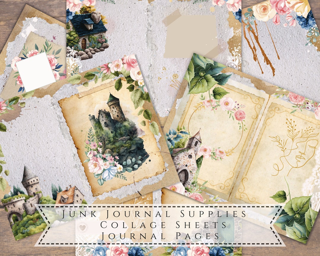 Junk Journal Supplies, Printable Journal Pages, Digital Scrapbook ...