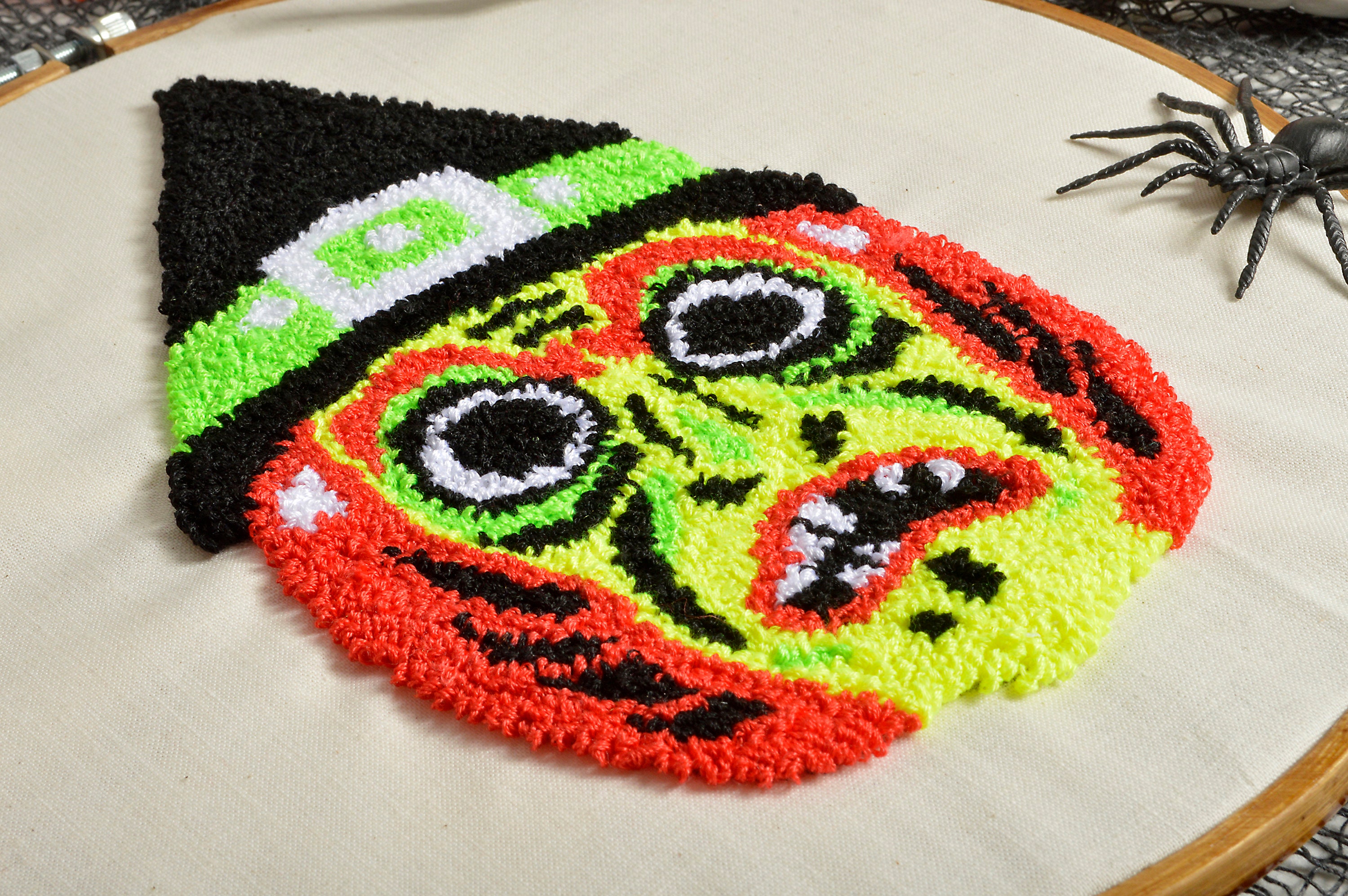 PDF Halloween Punch Needle Pattern Witch Neon Vintage Etsy