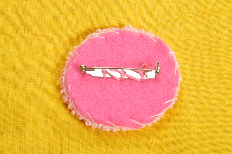 Flower Pin Punch Needle Embroidery Floss Pinback Brooch Etsy UK
