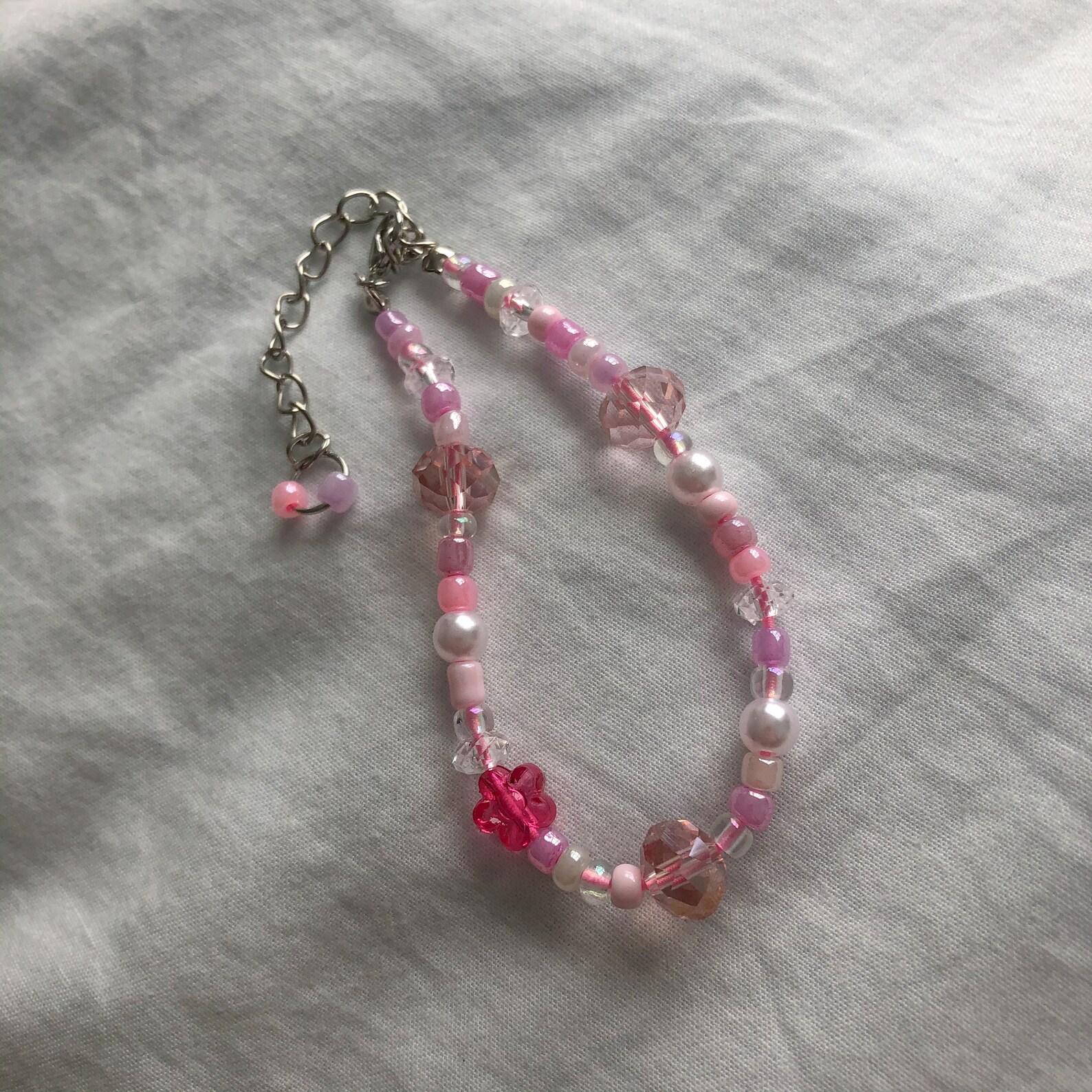 Beaded Bracelet Baby Pink Y2k Bracelet Hippie Jewelry Etsy