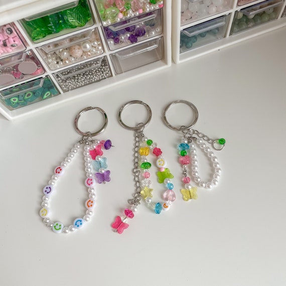 Y2k Beaded Keychain 90s 2000s Aesthetic Lanyard Key Charm Etsy Canada