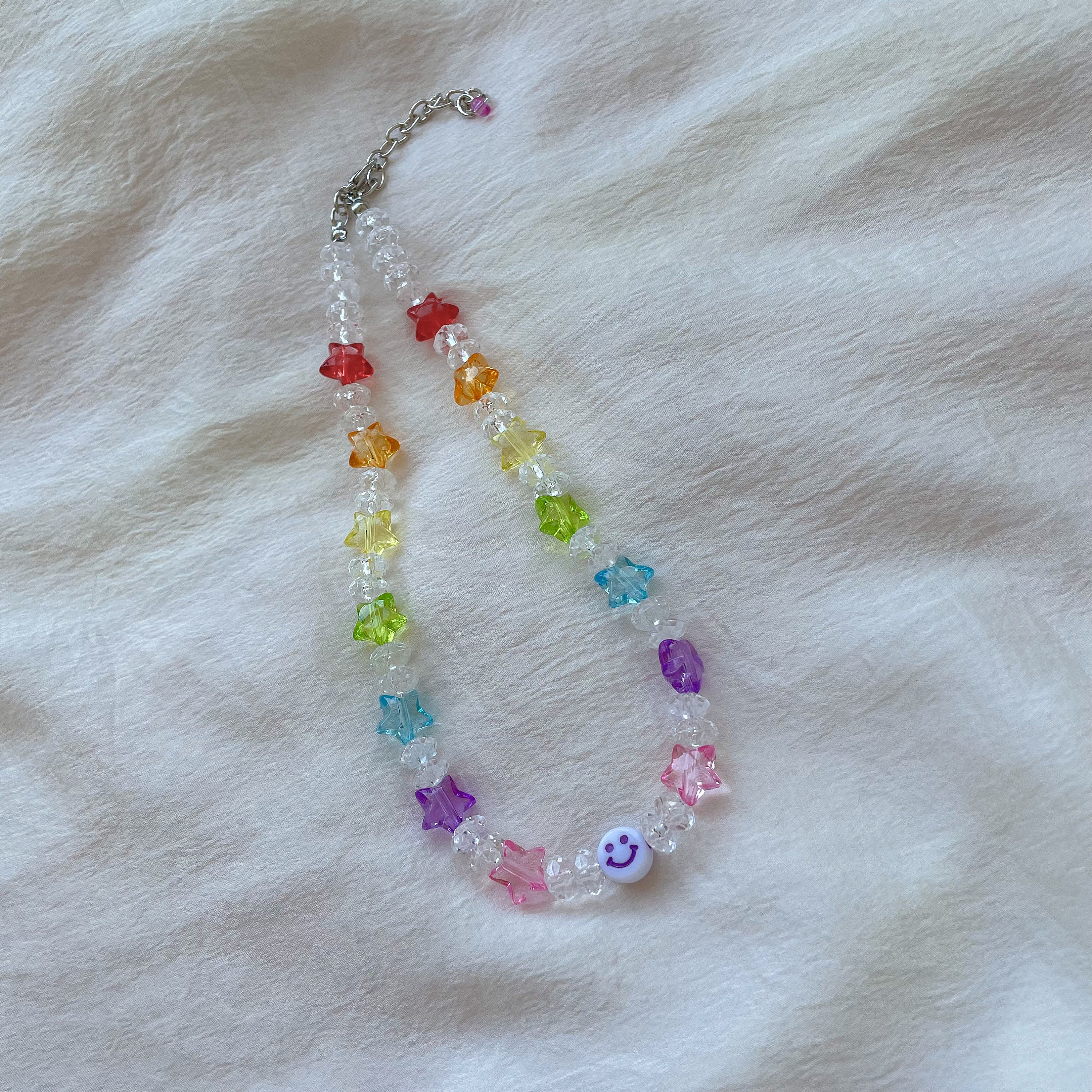 Smiley Beaded Necklace, Butterfly Star Necklace, Cute Smiley Beaded Necklace, Butterfly Star Necklace, Cute