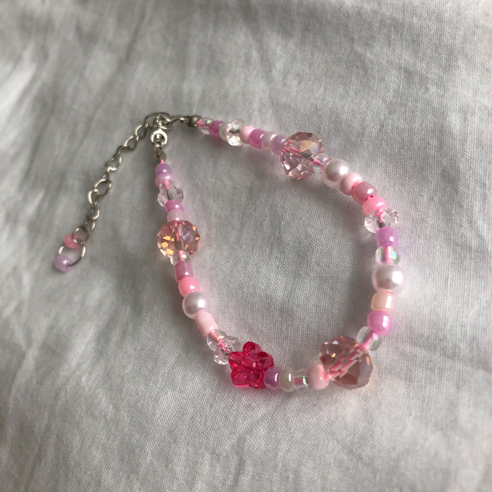 Beaded Bracelet Baby Pink Y2k Bracelet Hippie Jewelry Etsy