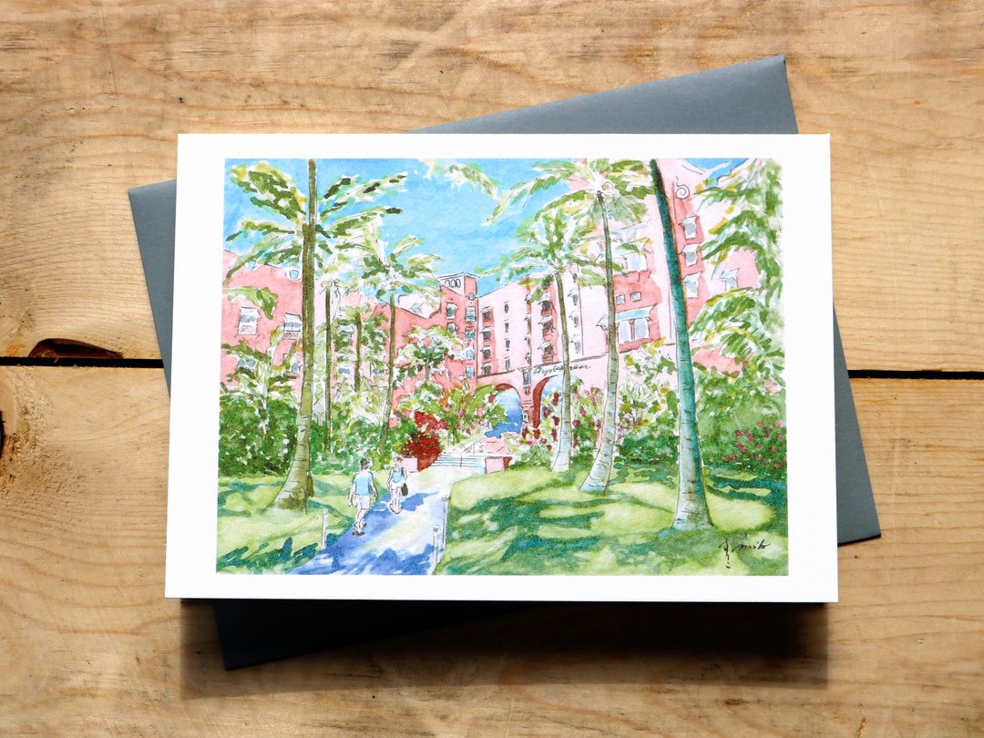 Royal Hawaiian Note Card, Waikiki Beach Card, Royal Hawaiian Cards